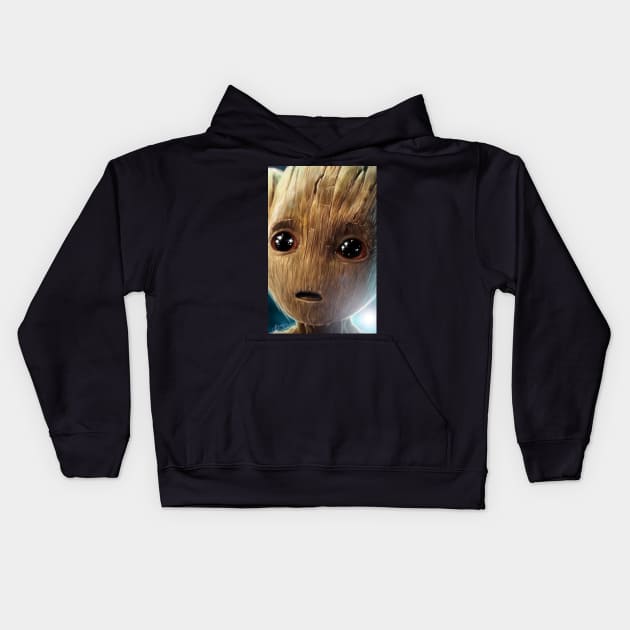 Baby Groot Kids Hoodie by EvoComicsInc